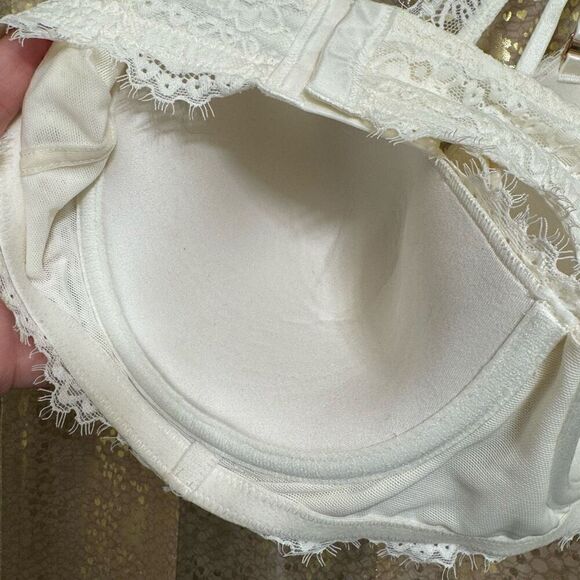 Aerie Real Good White Lace Lightly Lined Balconette Bra 36DD NWT - Picture 7 of 7